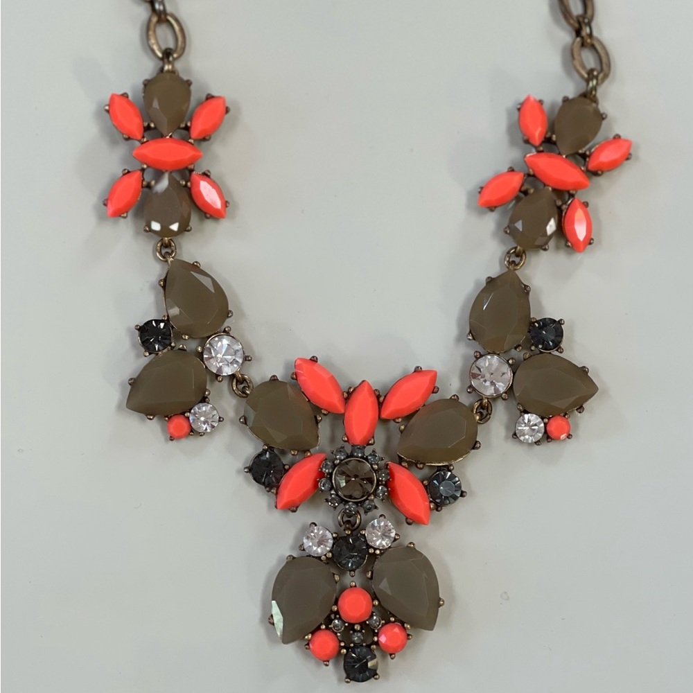 J. Crew | neon and grey necklace